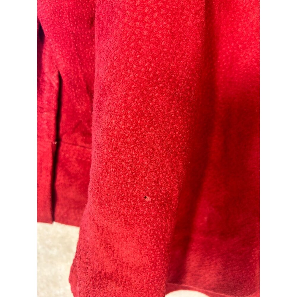 Vintage Red Suede Leather Jacket by Jaclyn Smith Button-Front Womens Size M - Picture 10 of 12
